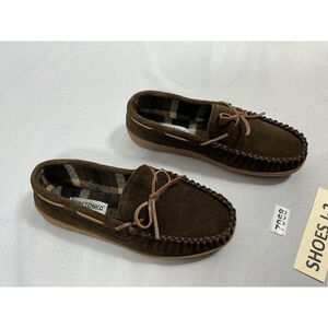 Mens New Minnitonka Slip On Moccasins Size 10 M Brown Suede